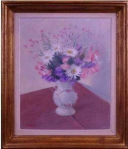 huile sur panneau fleur signe jacques dormont, Antiquités & Art, Enlèvement ou Envoi
