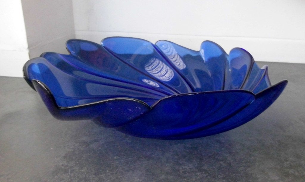 Vintage 70' Plat  Bleu ARCOPAL  28 X 28 cm, Vintage, Comme neuf, Verre, Enlèvement