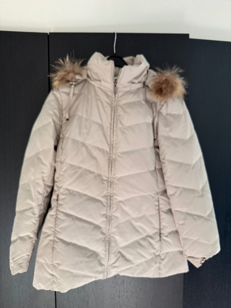 Beige mantel maat 38, Kleding | Dames, Maat 38/40 (M), Beige, Ophalen of Verzenden, Amania Mo