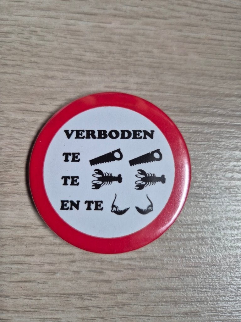 Carnaval Aalst badge Verboeden ....., Ophalen of Verzenden
