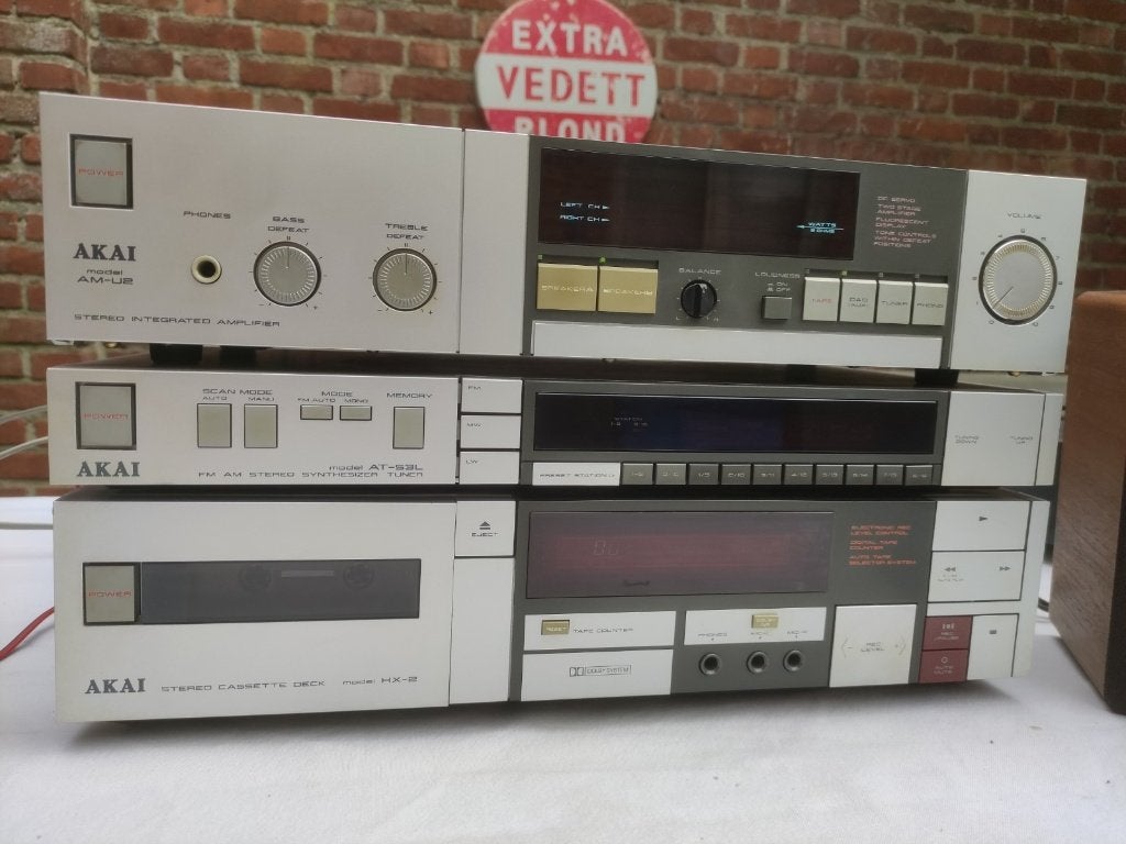 Akai vintage stereoset AM-U2 + AT-S3L + HX-2, Enlèvement, Utilisé, Composants en vrac, Akai