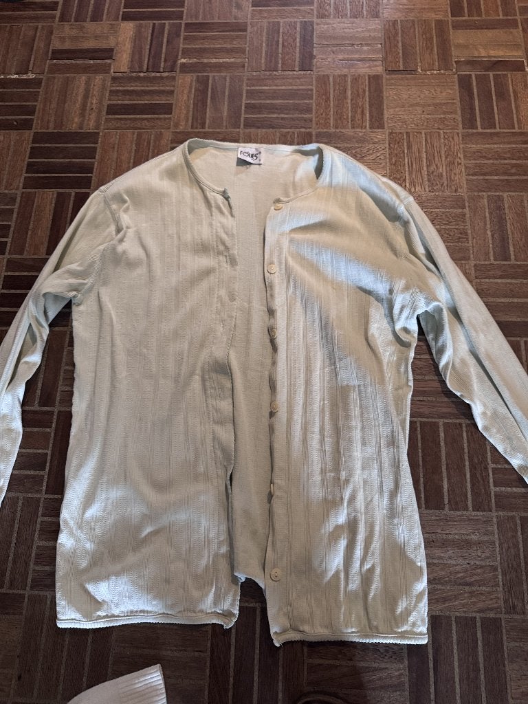 Cardigan en maille fine vert clair Folies — taille 2, Taille 38/40 (M), Beige, Enlèvement, Porté