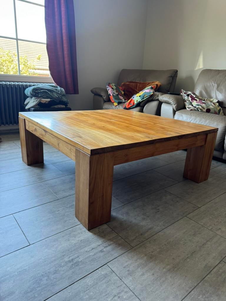 teak houten salon tafel, Huis en Inrichting, Ophalen, Gebruikt, 100 tot 150 cm, Minder dan 50 cm