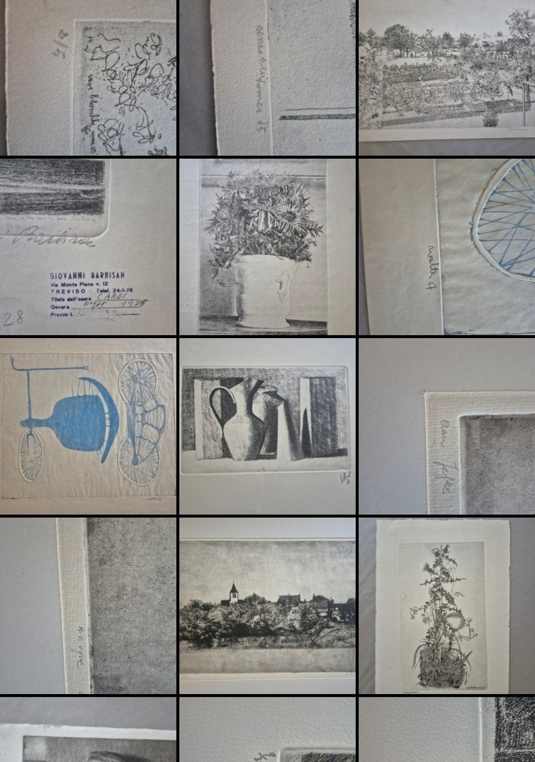 etsen, grafisch werk. Renaat Veris , Walter Leblanc etc, Antiek en Kunst, Ophalen, Ets, Genummerd, 1950 - 1999
