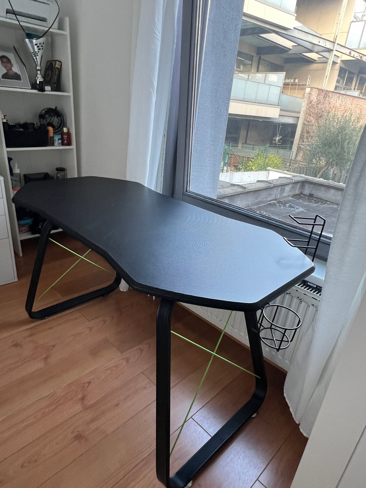ZWARTE X GROENE CARBON GAMING-DESKS, Ophalen, Groen, Zo goed als nieuw, Overige merken