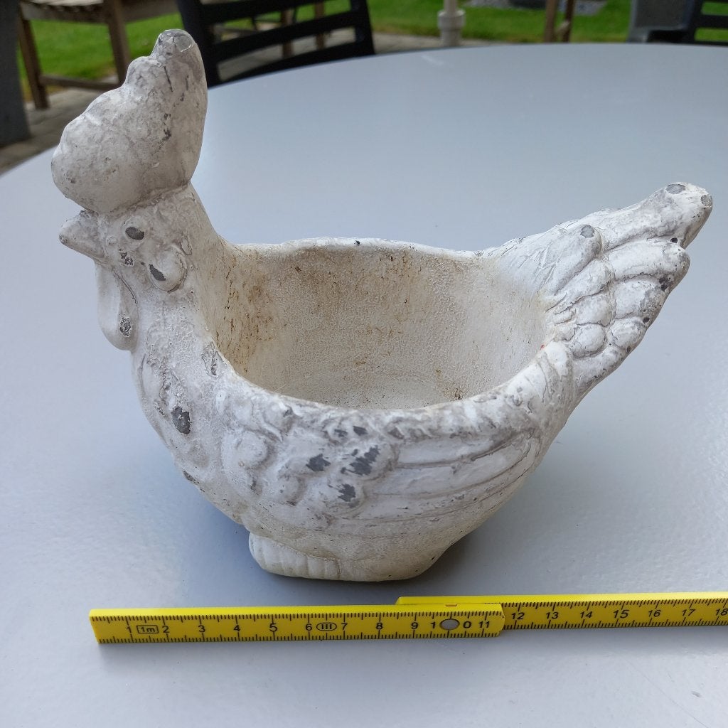 bloempot vorm kip, Steen, Gebruikt, Ophalen of Verzenden, Minder dan 40 cm
