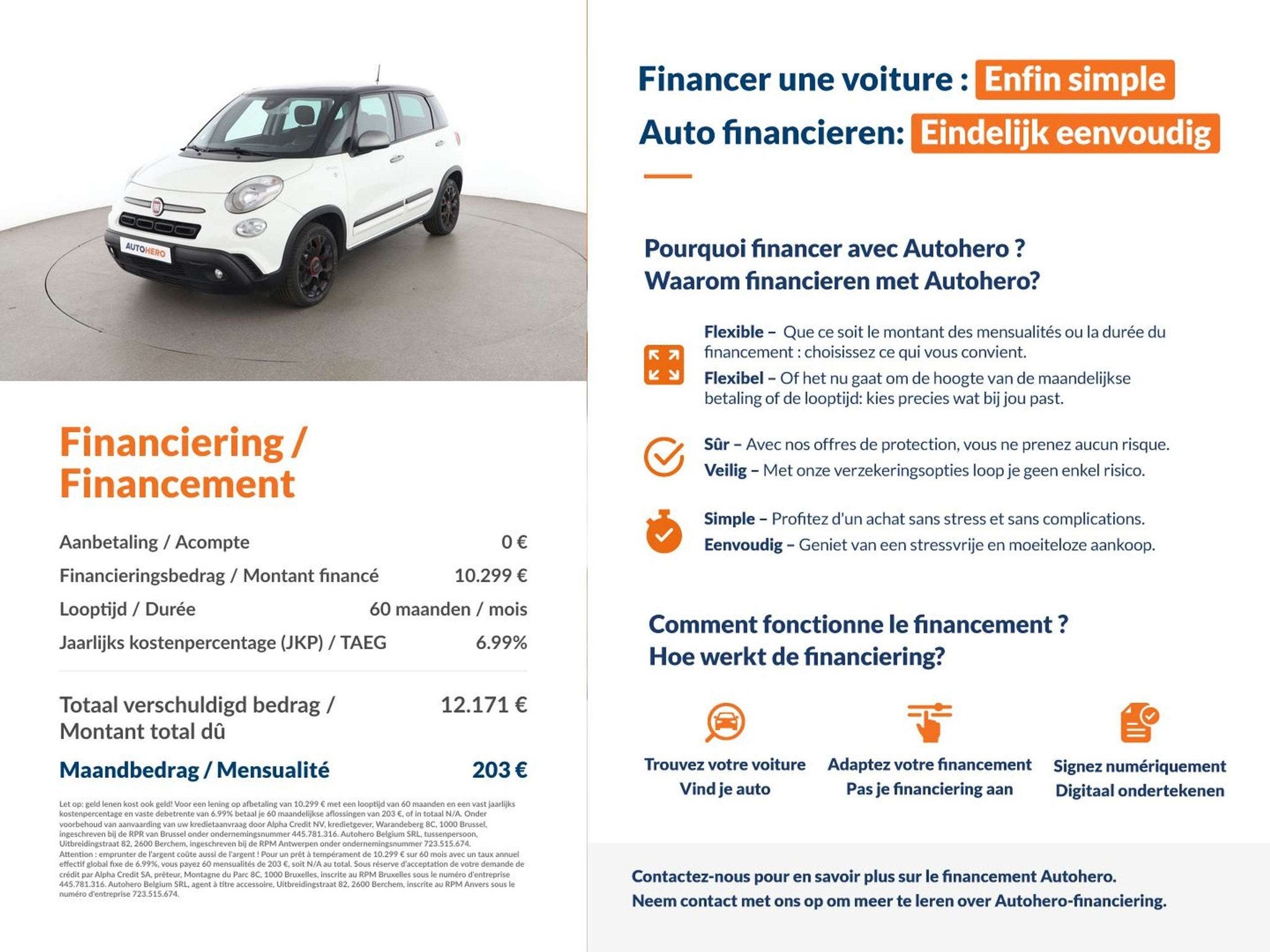 Fiat 500L 1.4 Sport (bj 2020), Auto's, 173 g/km, Gebruikt, 95 pk, Overige brandstoffen
