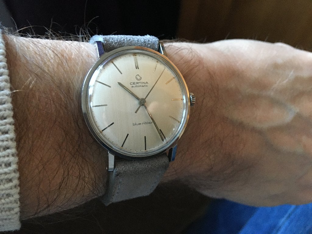 Certina Blue Ribbon, Handtassen en Accessoires, Horloges | Antiek, Staal, Met bandje, Polshorloge, 1960 of later