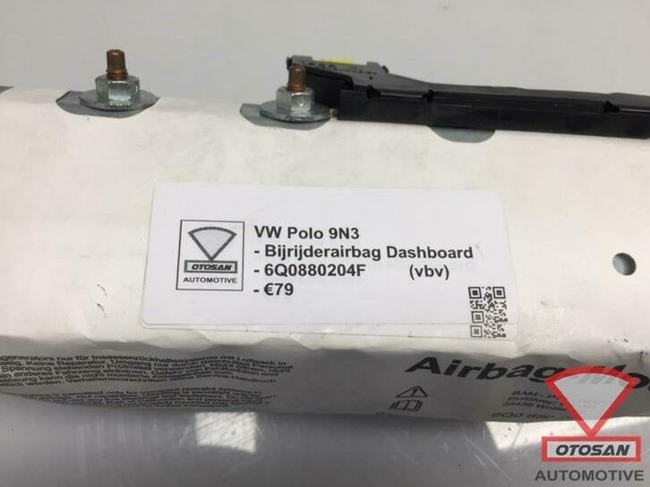vw polo 9n dashboardairbag passagiersairbag 6q0880204f, Volkswagen, Volkswagen AG, Vw@volkswagen.de, Utilisé