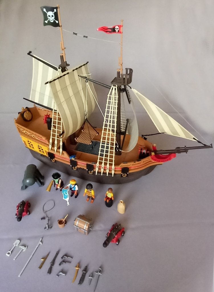 Grand bateau pirate Playmobil 5135, Pirates, Bateau, Utilisé, Kit complet
