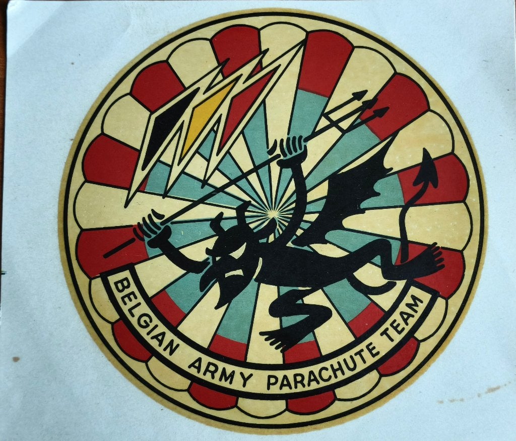 ABL decal Belgian army parachute team, Verzamelen, Ophalen of Verzenden, Landmacht, Embleem of Badge