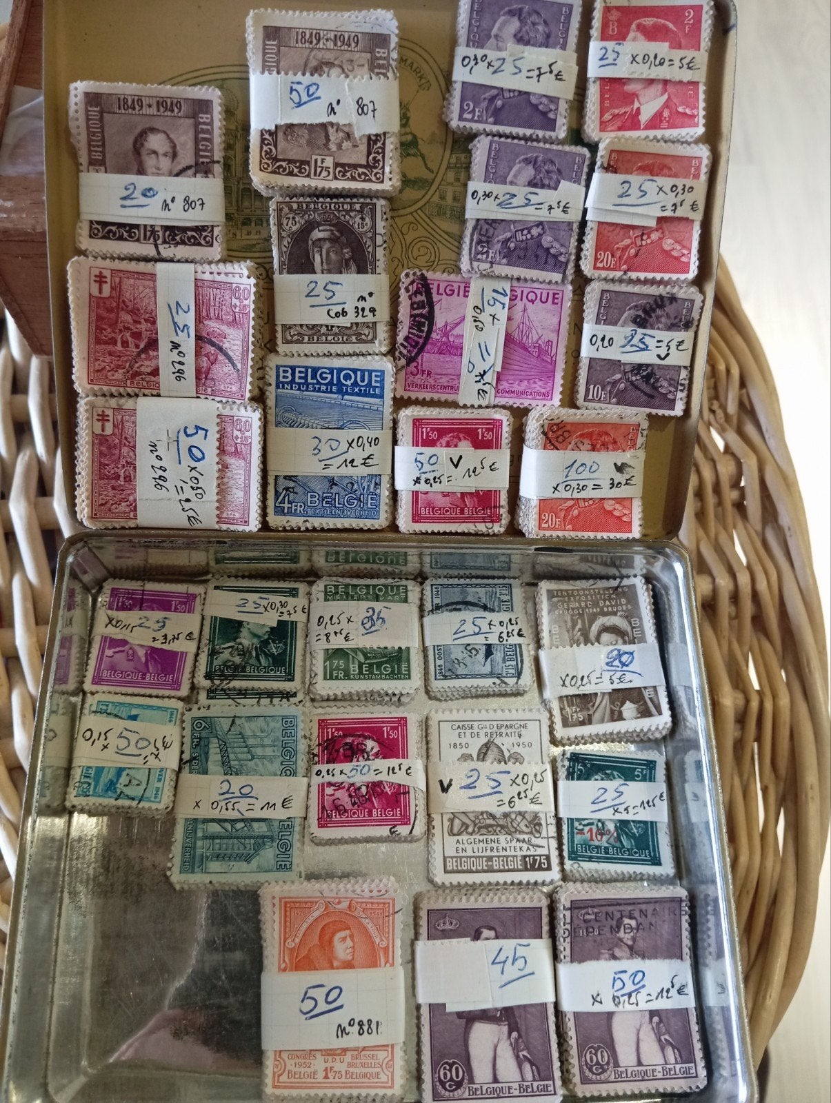 Voici 1670 timbres belges oblitérés en bottes., Enlèvement ou Envoi