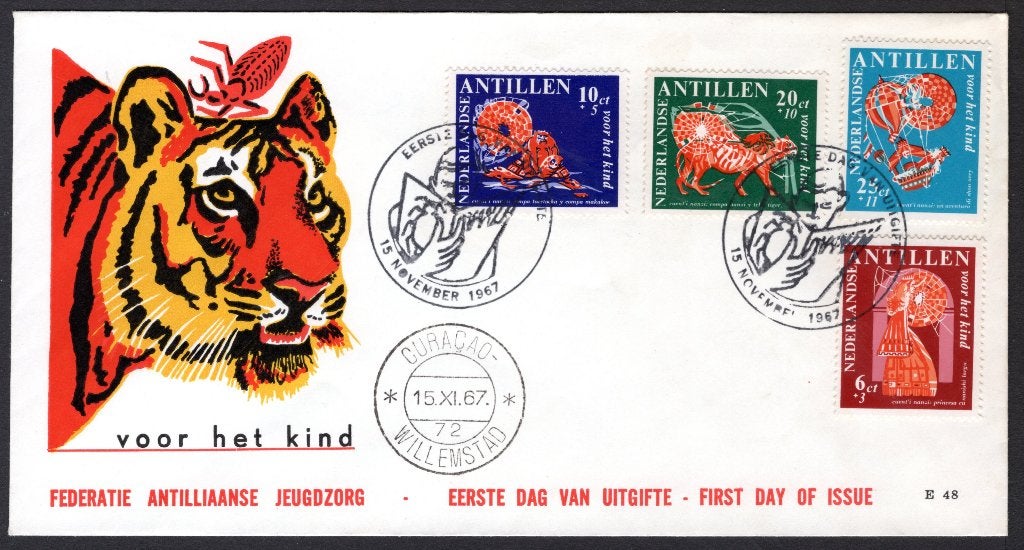 NL. Timbres pour enfants ANTILLES E48 FDC 1967, Timbres & Monnaies, Timbres | Antilles néerlandaises, Envoi, Affranchi