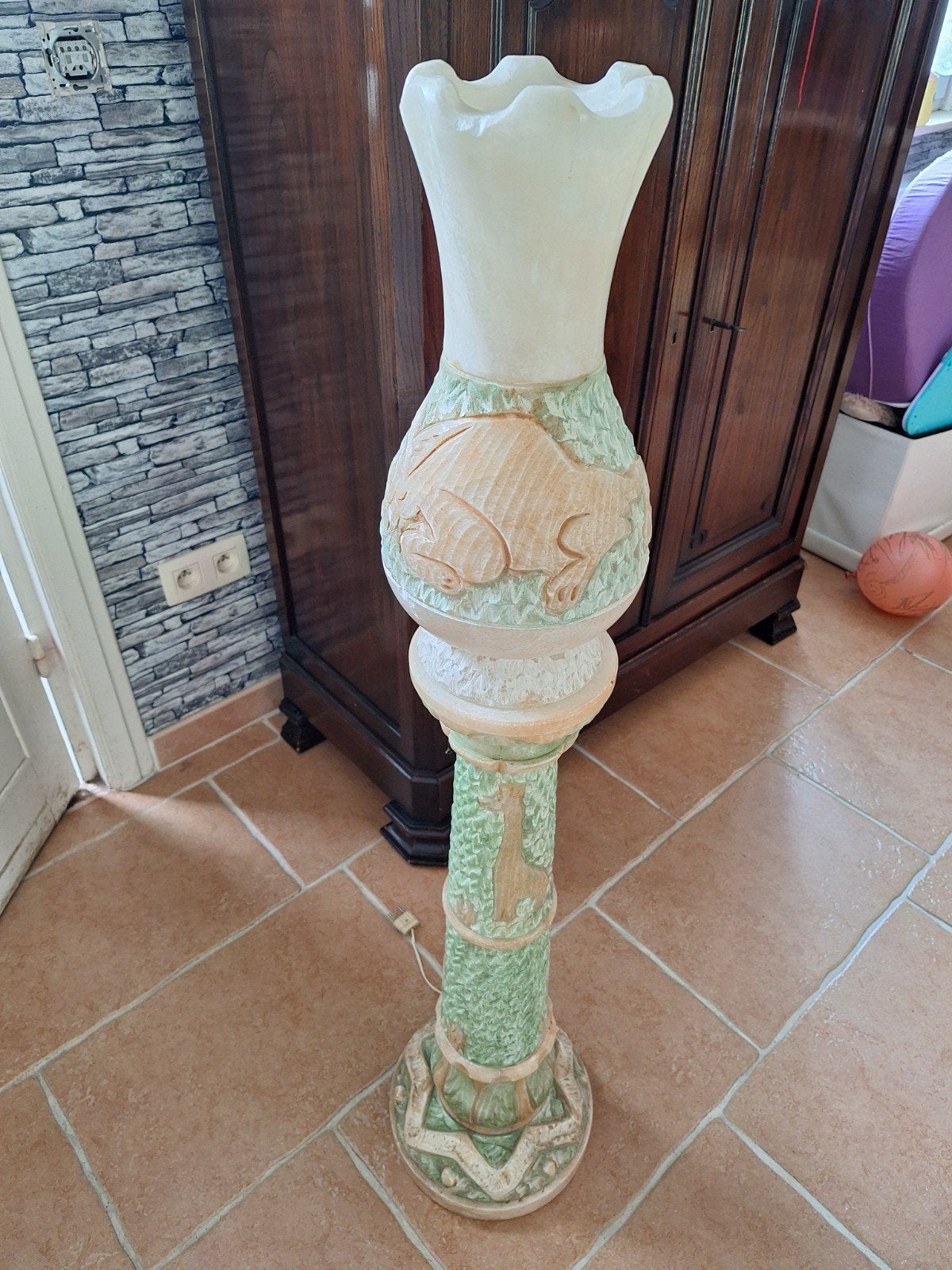 albasten vloerlamp, Ophalen