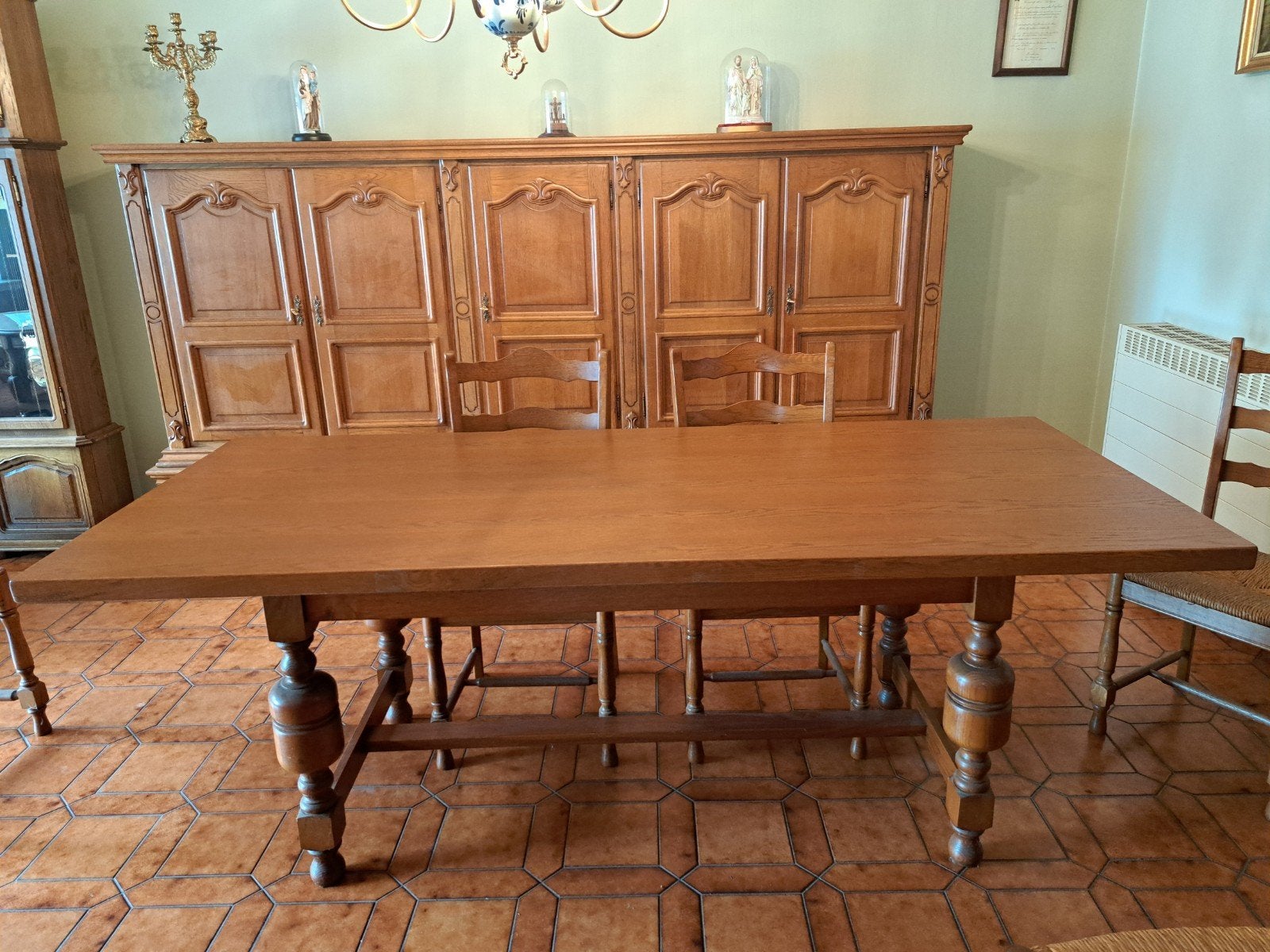 eiken eettafel, Enlèvement