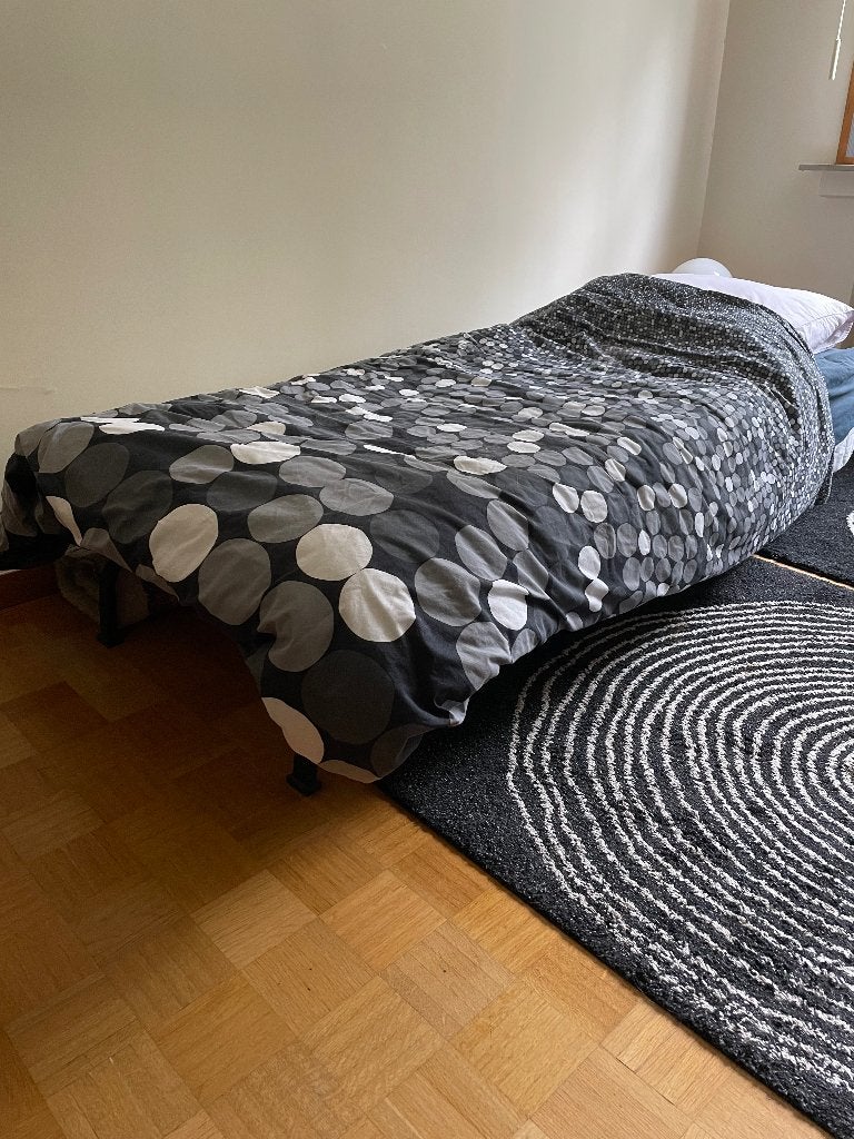 chauffeuse lit d'appoint IKEA, 190 cm ou moins, Noir, Une personne, Comme neuf