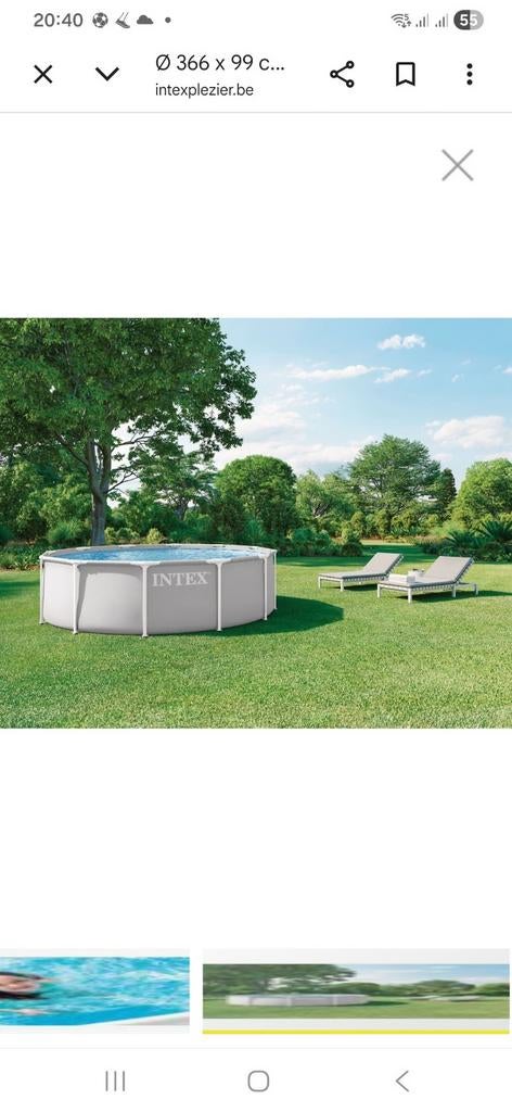Zwembad Intex (3,66m op 99cm)met warmtepomp, Ophalen