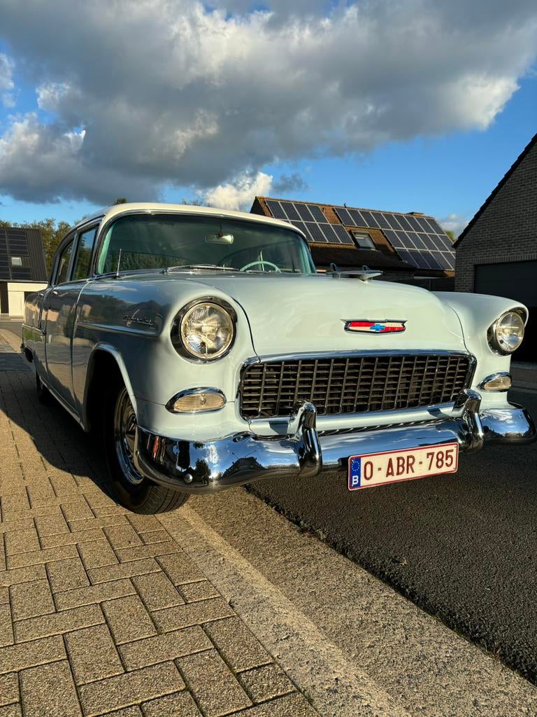 Chevrolet bel air sedan 1955, Auto's, Automaat, 4 deurs, Chevrolet, Blauw
