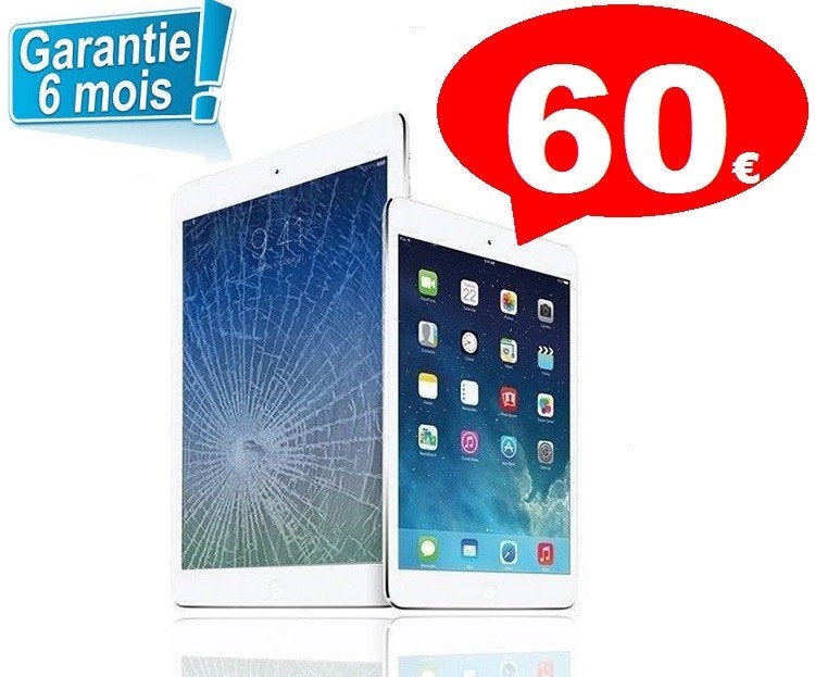 Réparation écran tactile iPad Air 5 à 60€ Garantie 6 mois, Enlèvement, Apple