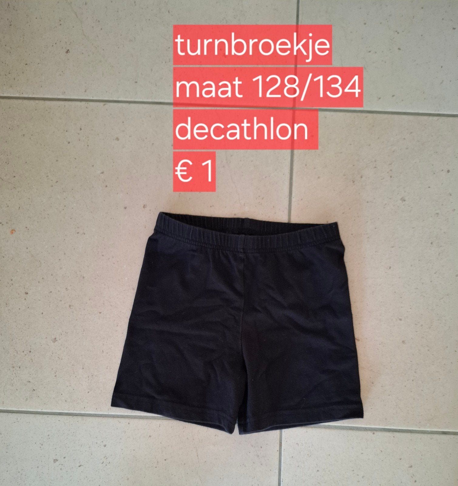 turnbroekje, Sport en Fitness, Zo goed als nieuw, Turnbroekje, Zwart, Kindermaat 122 t/m 140