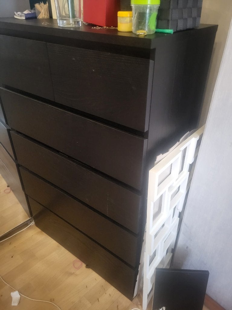 Commode Ikea Malm avec 6 tiroirs noir brun, Maison & Meubles, Armoires | Commodes, 5 tiroirs ou plus, Enlèvement, Comme neuf