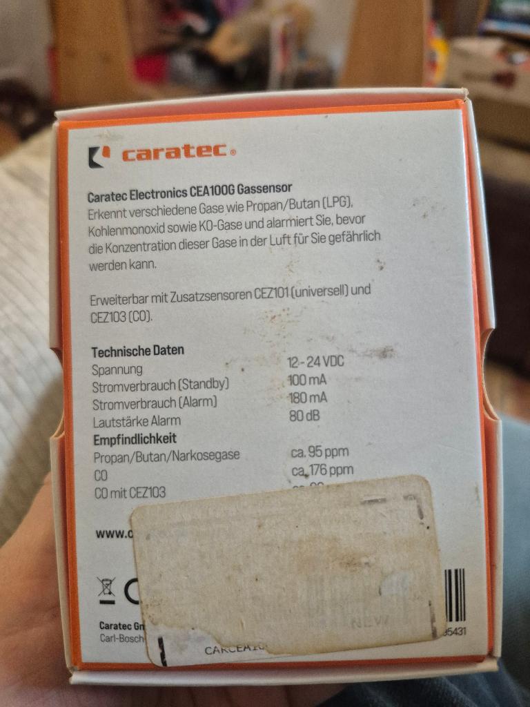 caratec electronics cea100g gas sensor melder, Ophalen of Verzenden, Nieuw