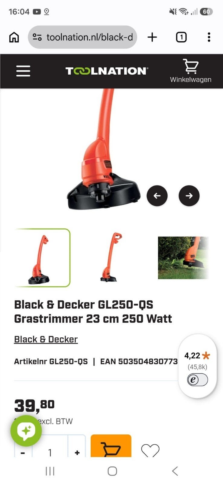 Kantenmaaier nieuw Black&Decker, Ophalen, Nieuw, Elektrisch, Black & Dekker