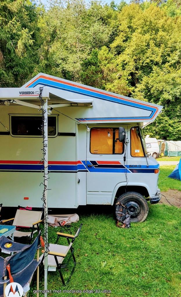 Mercedes Benz 608 mobile home 1980 uniek en oerdegelijk, Caravans en Kamperen, Mobilhomes, Alkoof, Ringverwarming, Particulier