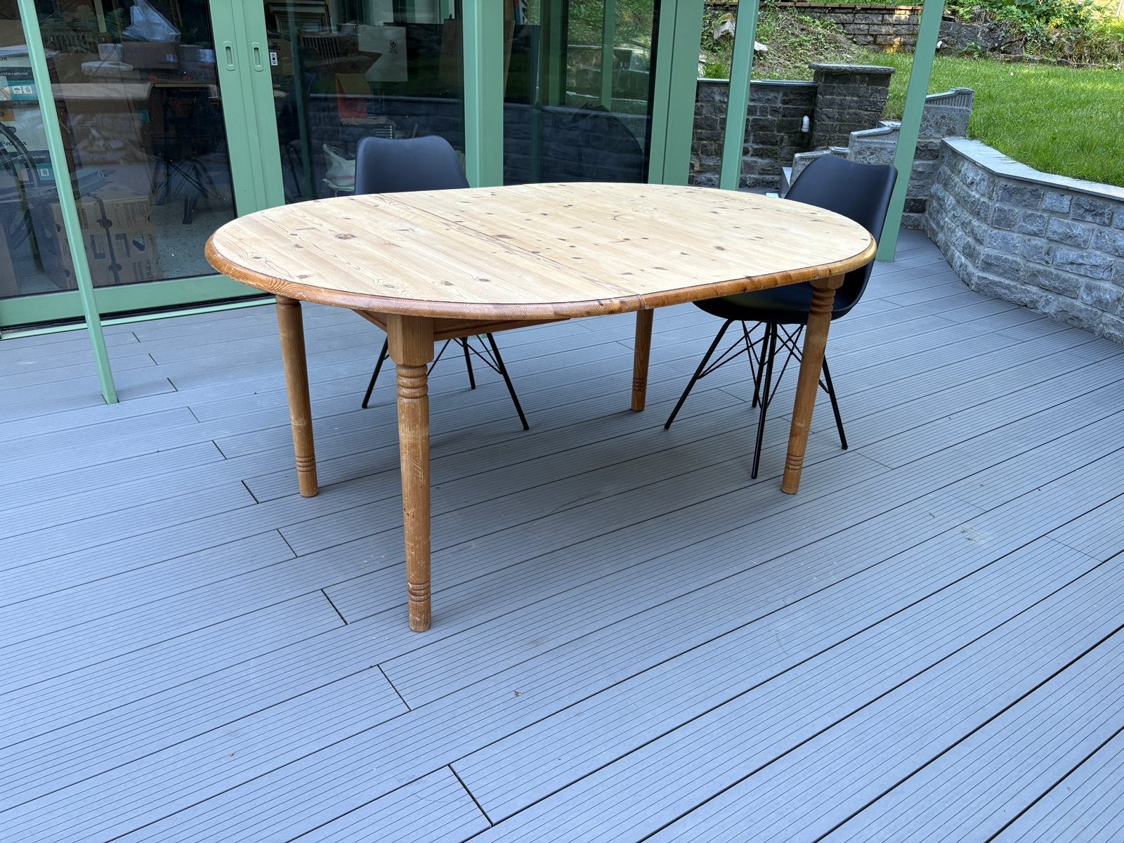 IKEA ronde uitschuifbare massief houten tafel, Huis en Inrichting, Tafels | Eettafels, Gebruikt, 50 tot 100 cm, 150 tot 200 cm