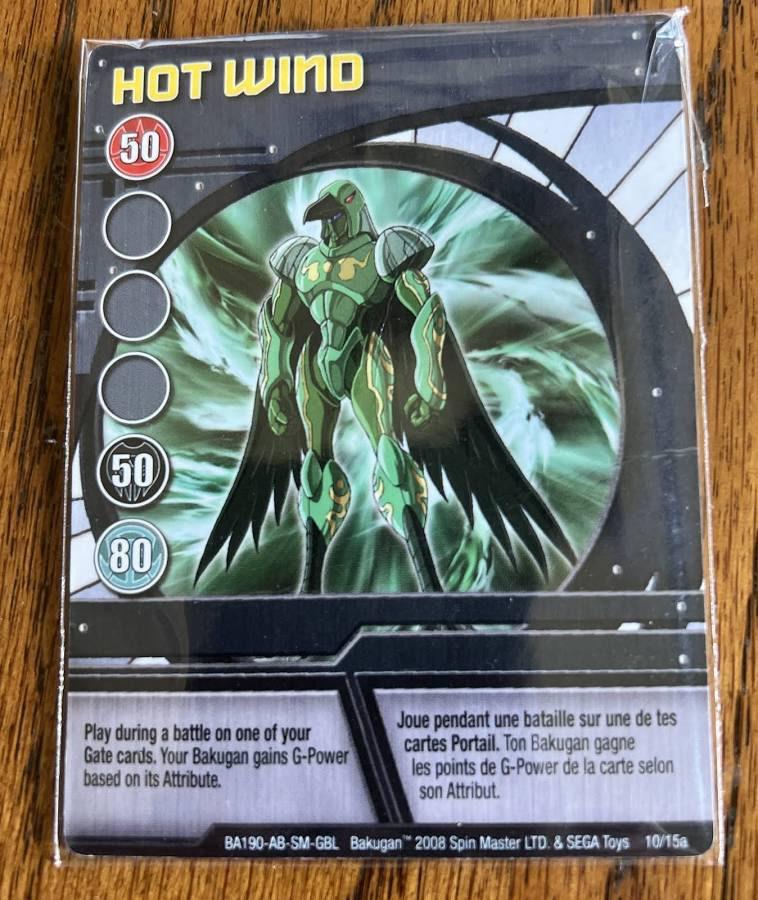 Bakugan kaart HOT WIND, Hobby en Vrije tijd, Ophalen of Verzenden