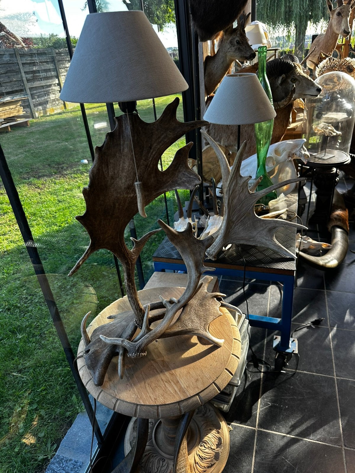 Gewei lampen lusters herten edelhert damhert, Antiek en Kunst, Ophalen