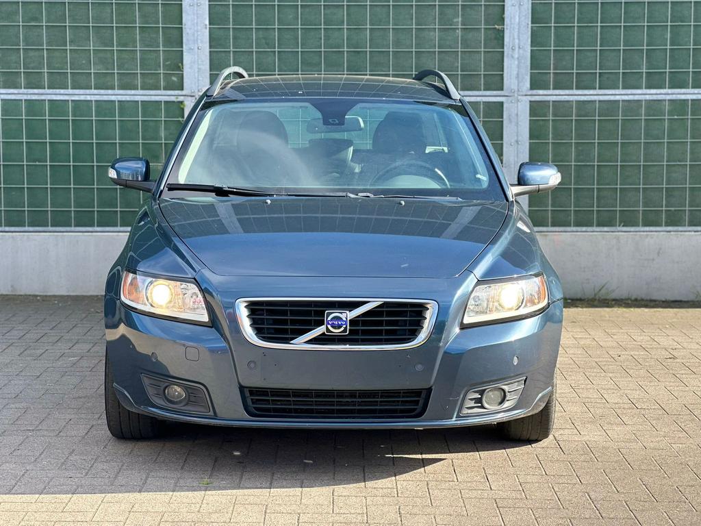 Volvo V50 1.6 diesel, Auto's, 4 deurs, Zwart, Blauw, Leder