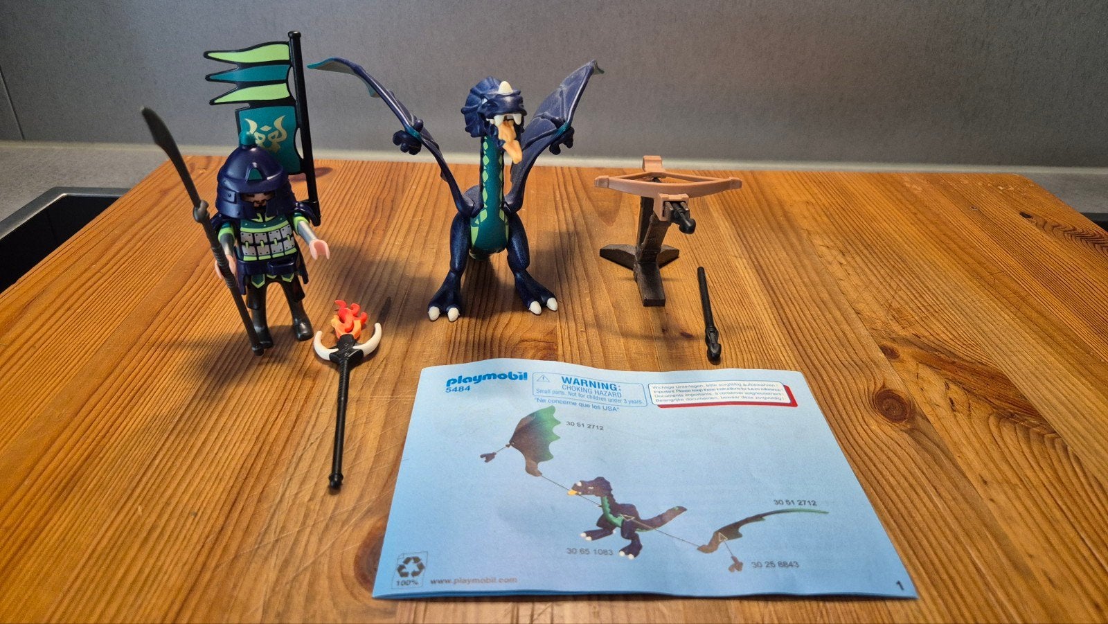 Playmobil - Draak met krijger, Kinderen en Baby's, Ophalen of Verzenden, Zo goed als nieuw