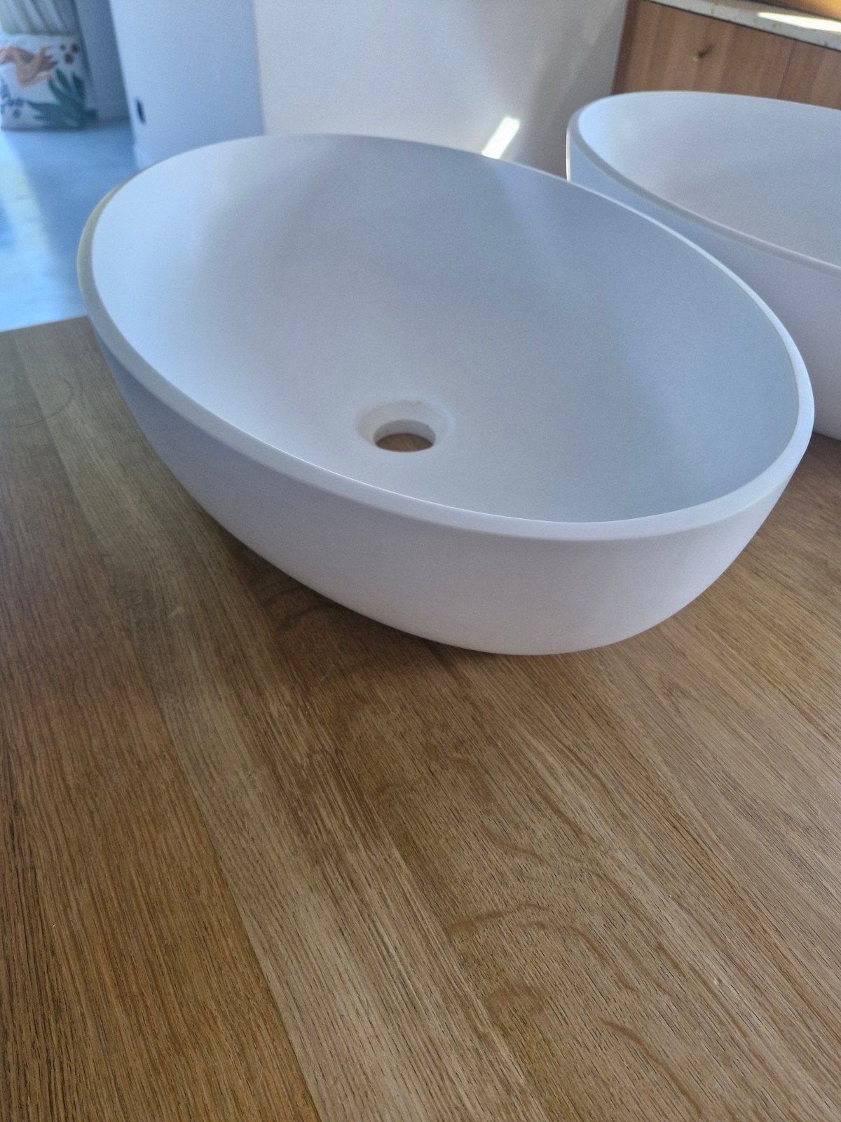 Solid surface waskom wit (2 stuks), Ophalen, Wasbak of Wastafel