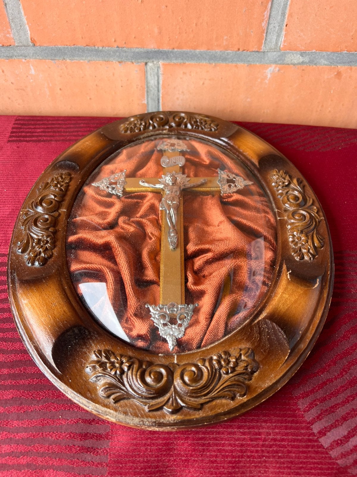 Kruis in kader, Antiek en Kunst, Antiek | Religieuze voorwerpen, Ophalen of Verzenden
