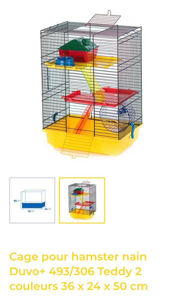 Cage pour hamster, Moins de 60 cm, Cage, Comme neuf, Hamster