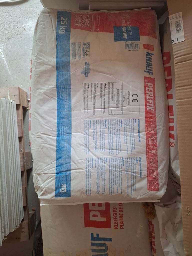 Knauf Perflix kleefgips (16 zakken van 25kg), Bricolage & Construction, Isolation & Étanchéité, Enlèvement