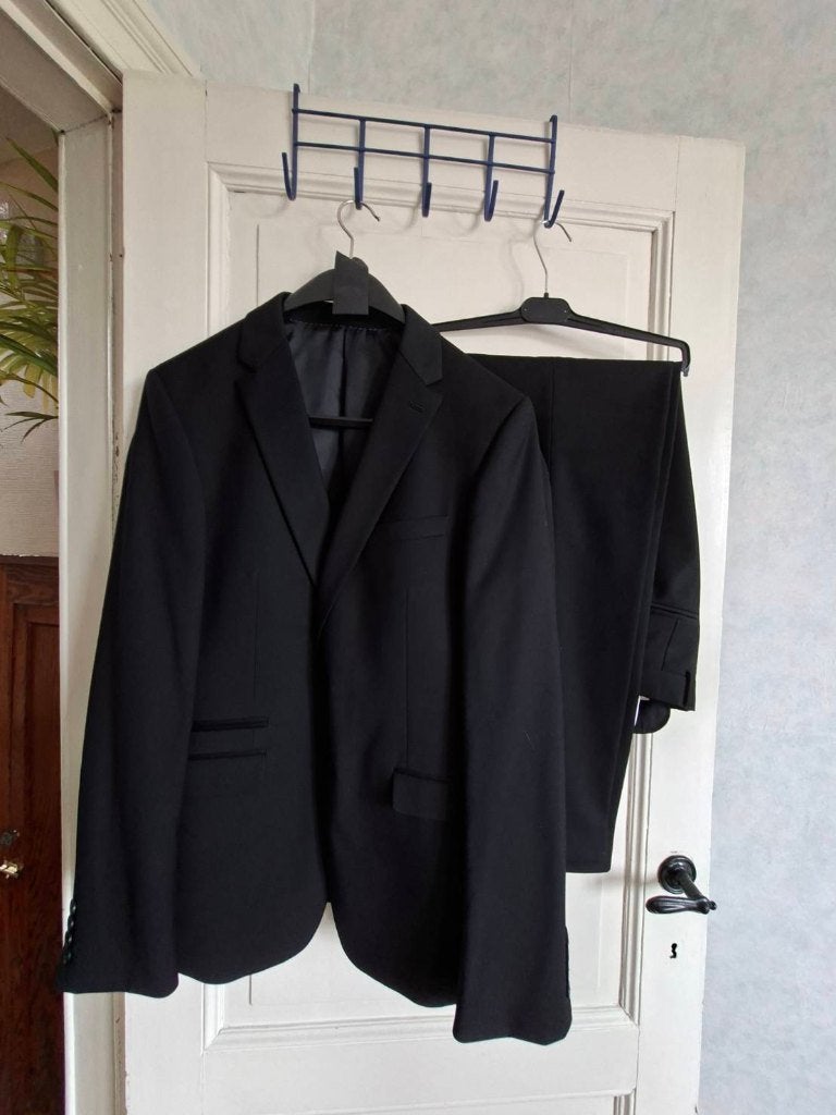 Costume noir WE - Taille 48/50, Vêtements | Hommes, WE, Comme neuf, Enlèvement, Taille 48/50 (M)