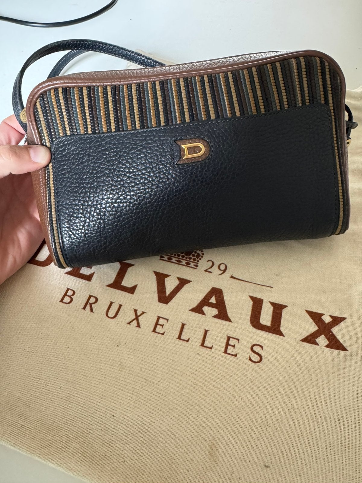 Sac à main Delvaux, Enlèvement ou Envoi, Comme neuf, Bleu, Sac à main