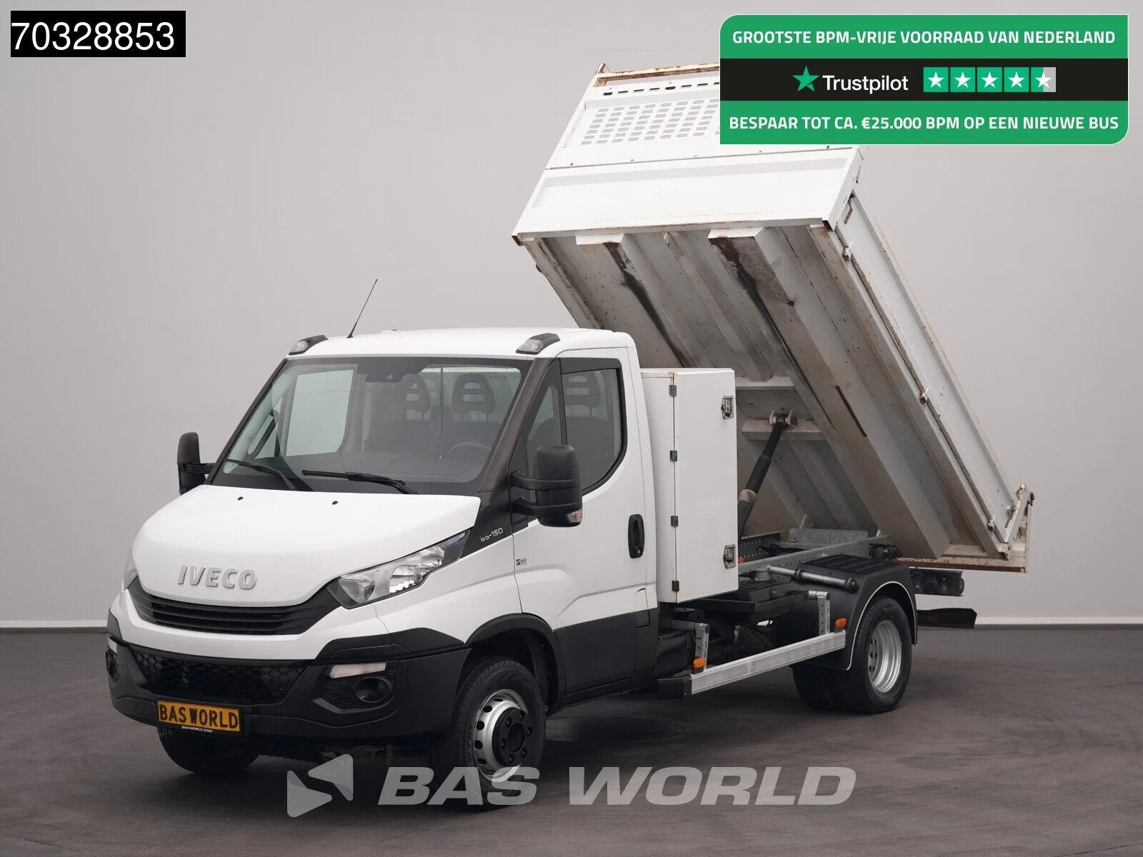 Iveco Daily 65C15 3.0L 150PK Kipper Euro6 Airco Cruise Tippe, Achat, Entreprise, Boîte manuelle, Diesel