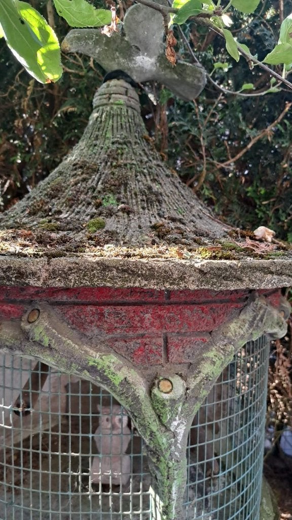 vogelkooi beton tuinornament, Tuin en Terras, Ophalen, Gebruikt