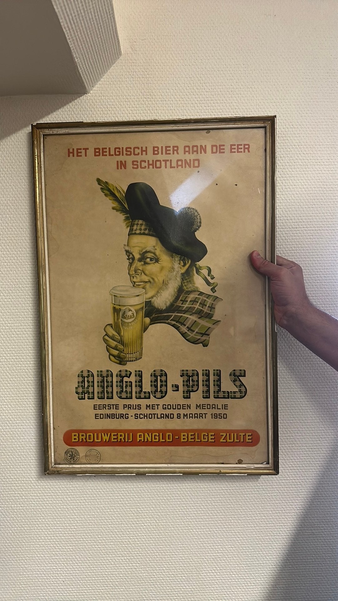 Angelo pils reclamebord, Verzamelen, Ophalen of Verzenden, Zo goed als nieuw, Reclamebord