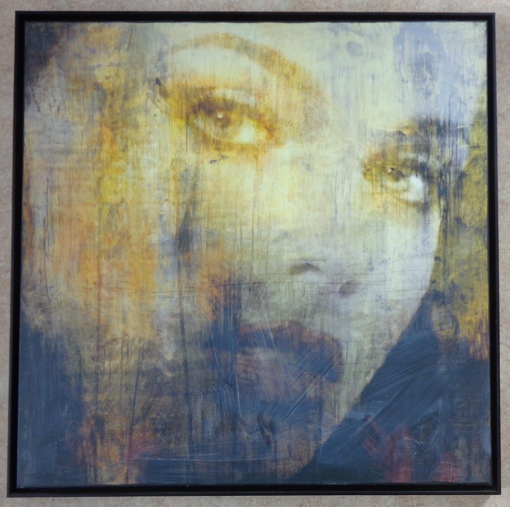 ONLEESBAAR / VROUWENGEZICHT / OLIEVERF / 80x80cm / SIG KADER, Enlèvement