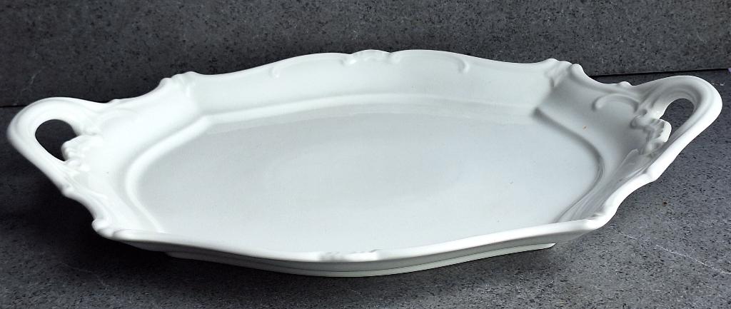 Beau grand ancien plat - plateau en porcelaine, Antiquités & Art, Enlèvement ou Envoi