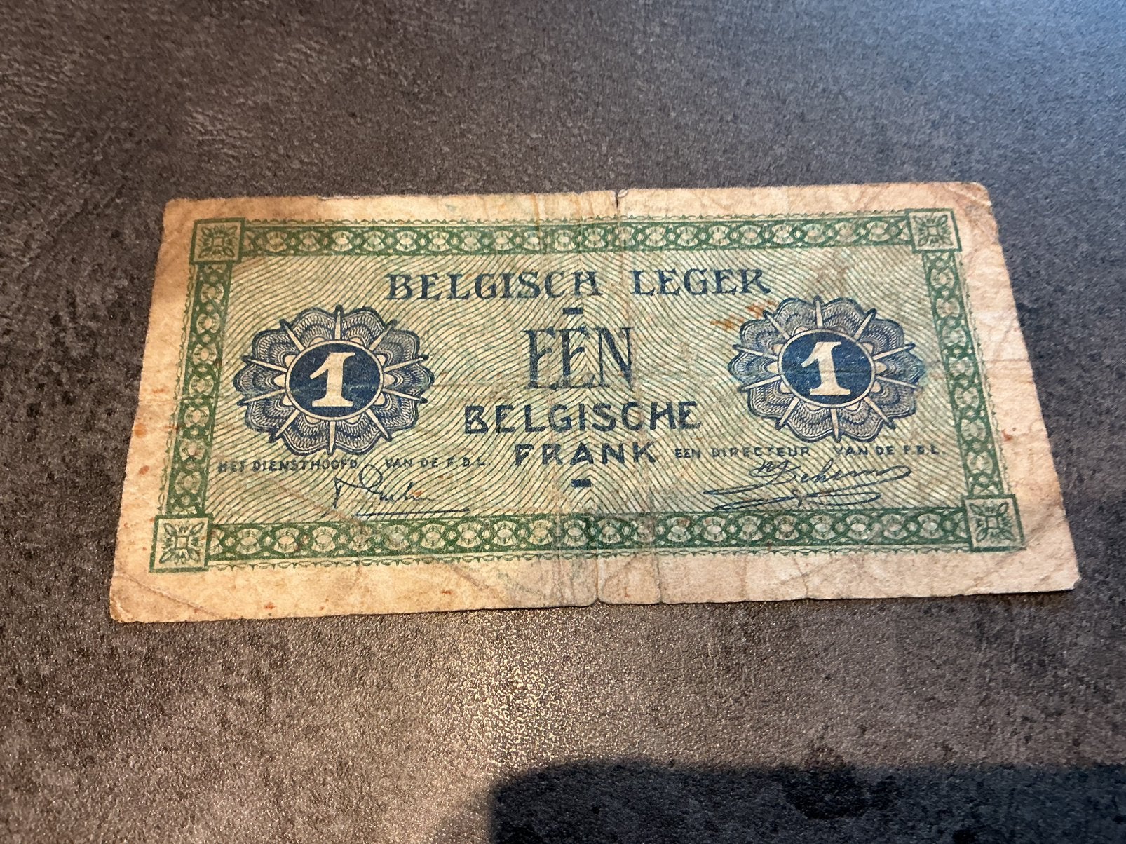 Armée belge 1 Frank 1946, Enlèvement ou Envoi