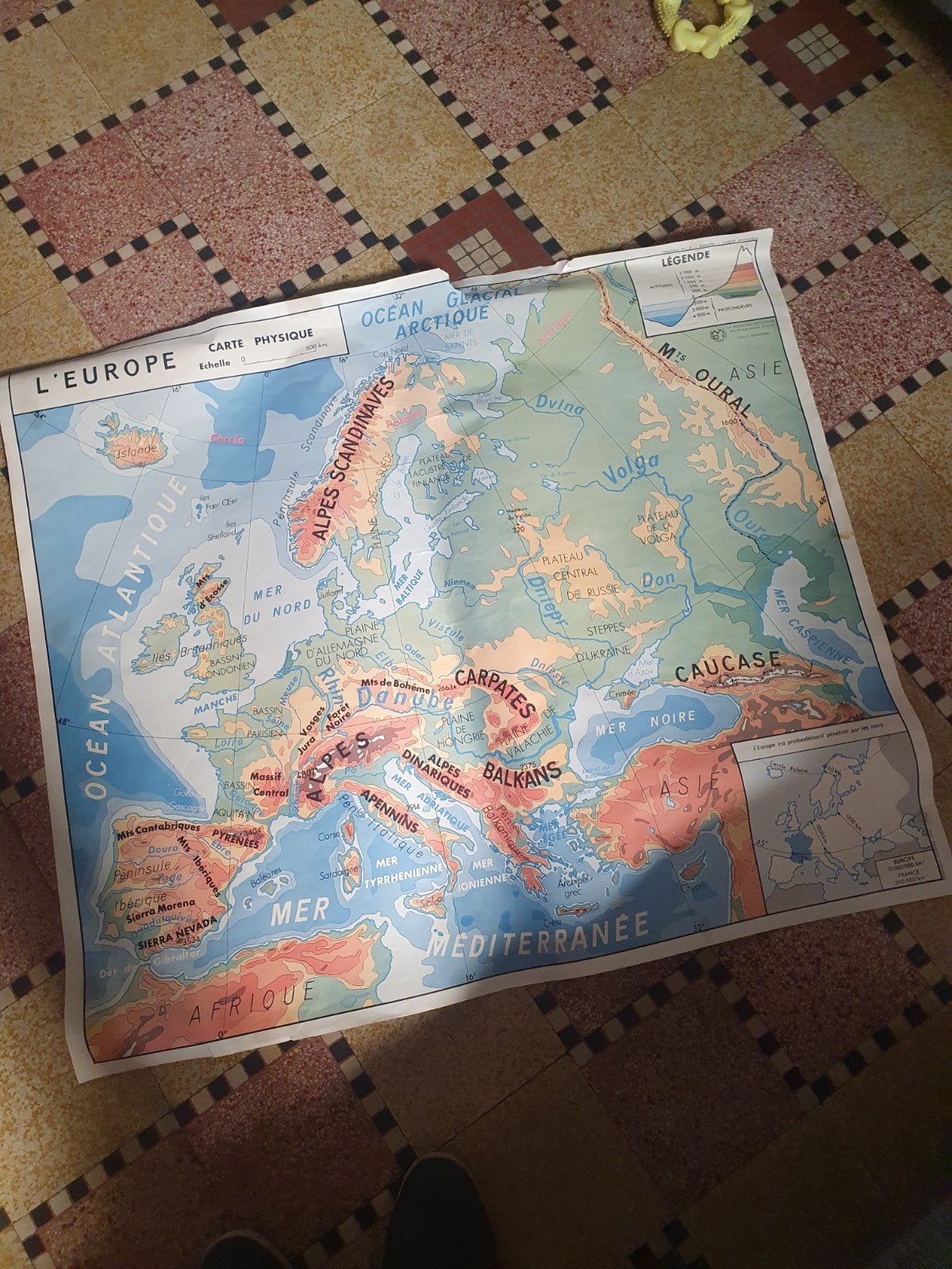 Carte géographique, Antiek en Kunst, Antiek | Schoolplaten, Aardrijkskunde, Ophalen