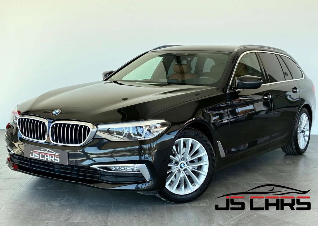 BMW 5 Serie 520 dA Touring LUXURY LINE-GPS-CUIR-CAMERA-JANTE, Autos, BMW, Cuir, Beige, Entreprise, Automatique