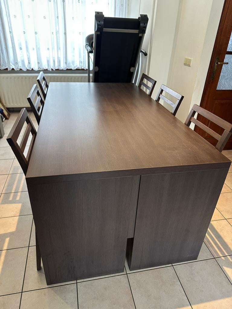 Stevige houten eetkamertafel 95cm breed 180cm lang, Ophalen, Gebruikt, Modern, 4 tot 6 stoelen