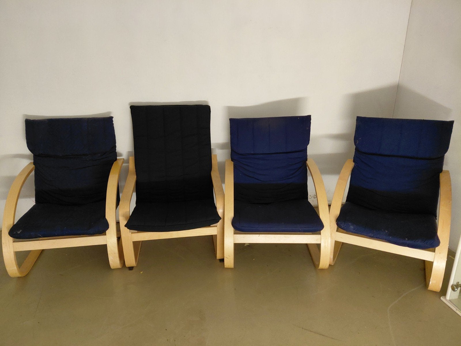 4 fauteuils a bascule, Enlèvement, Utilisé, Bois, Bleu