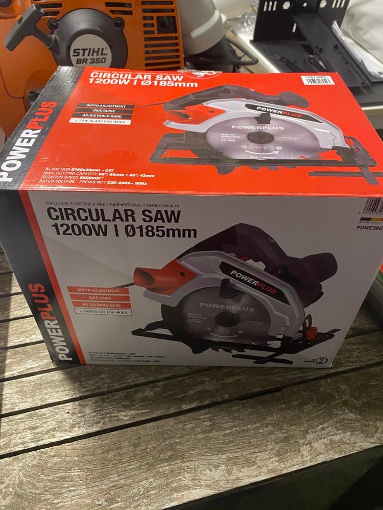 Scie circulaire Powerplus 1200 W 185 mm, Enlèvement, Comme neuf, Scie circulaire